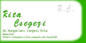 rita csegezi business card